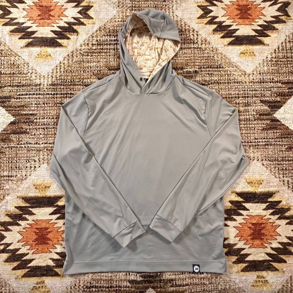 InWard Half Shirt Mens Large Gray Performance Golf Hooded Pullover Stretch